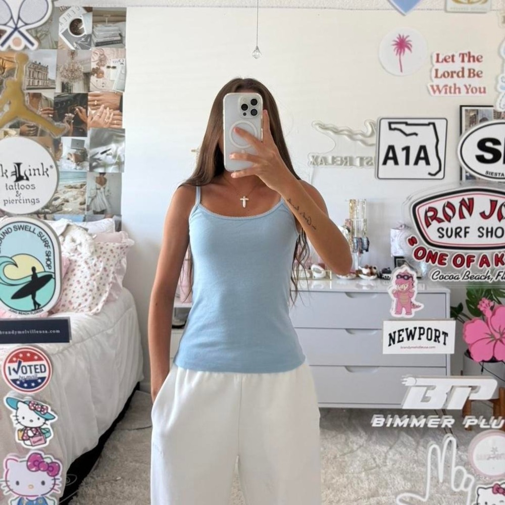 rare sky blue brandy melville tank‎ top